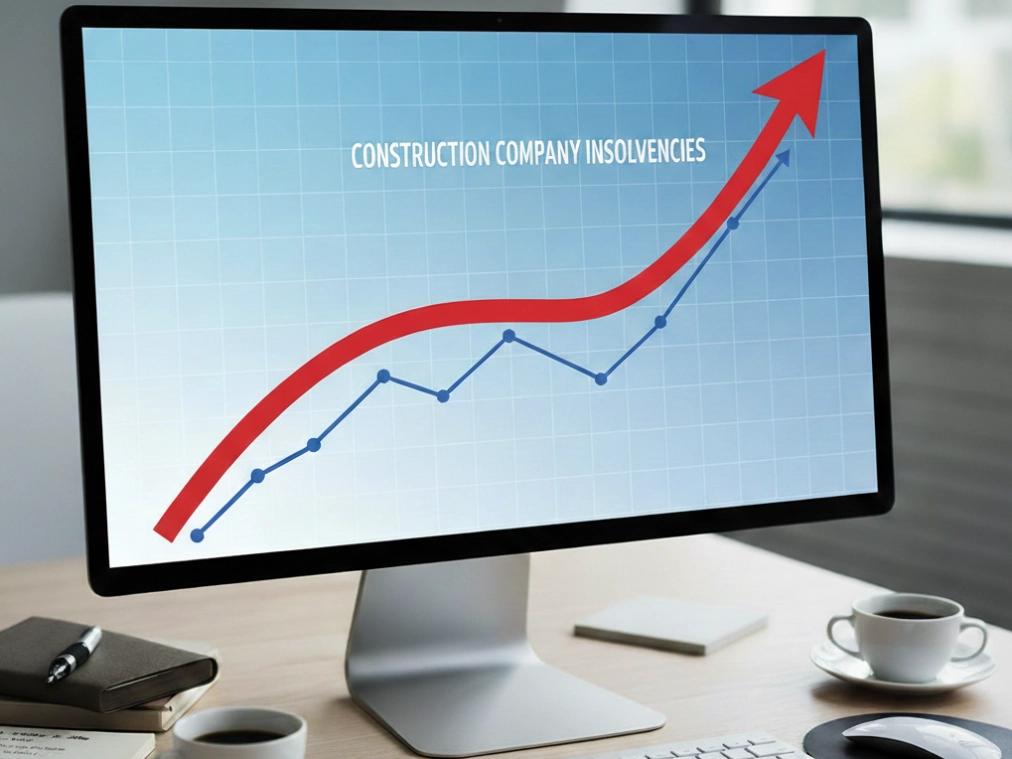 Construction Company Insolvencies image of a computer screen with graph